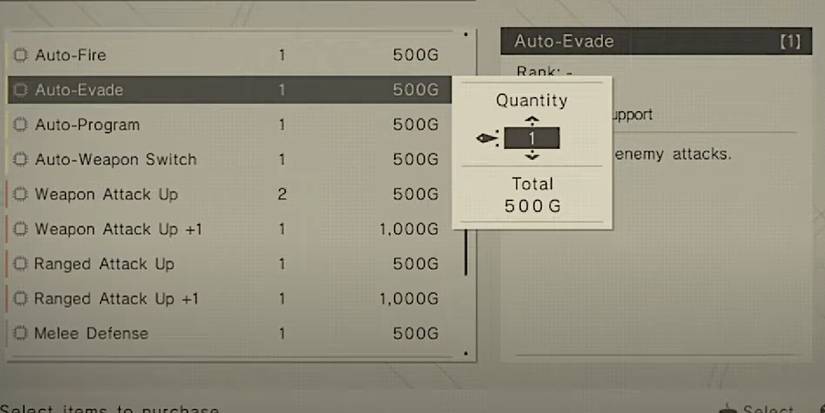 Nier Automata purchasing plug-ins