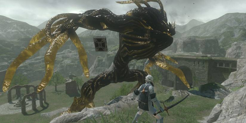 Nier faces off against a gigantic Shade in NieR: Replicant