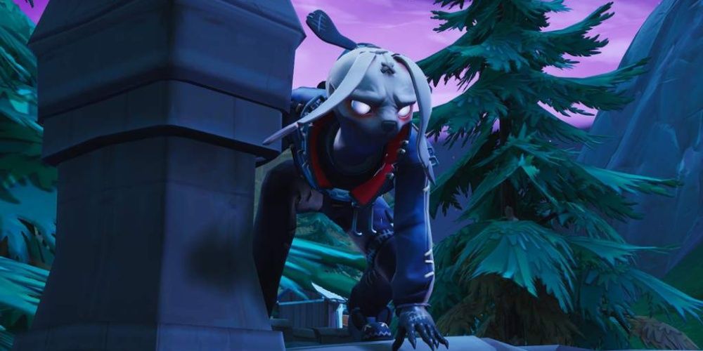 nitehare hiding behind a tombstone in fortnite