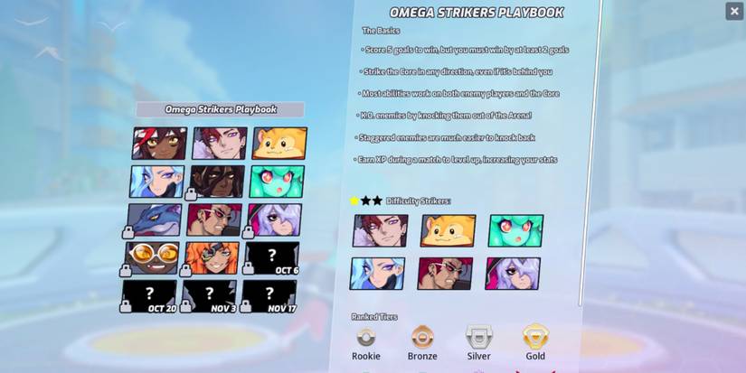 Omega Strikers - What The Playbook Menu Looks Like In-Game