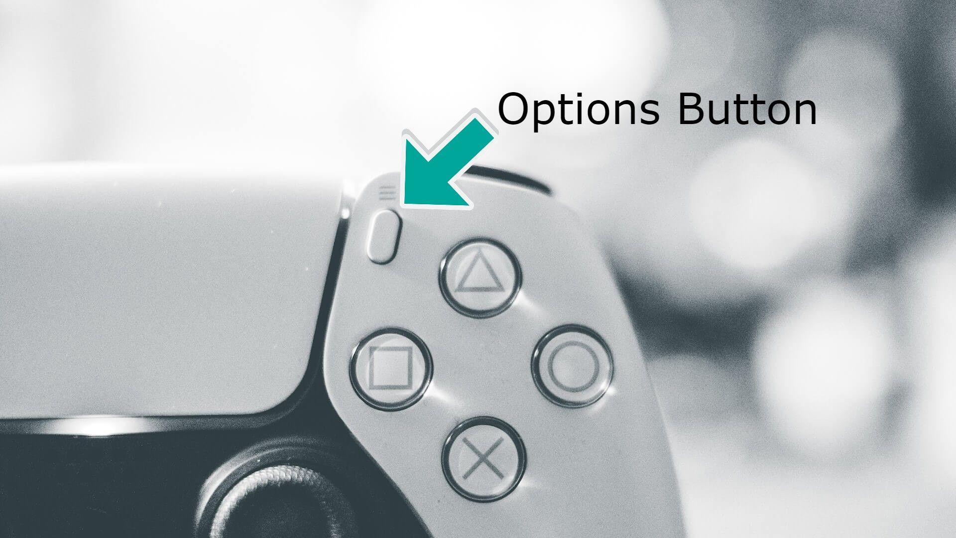 PS5 controller options button