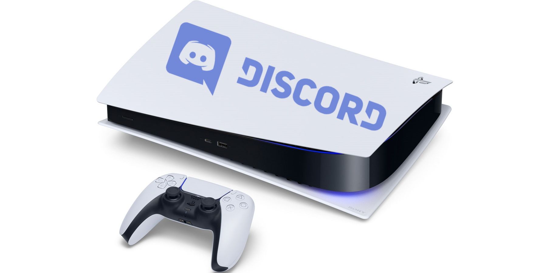 PS5 with a Discord logo on the top