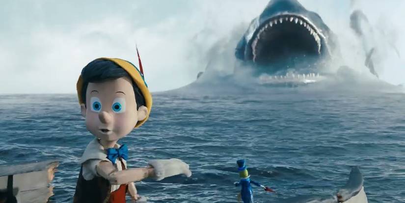 Pinocchio Facing Monstro In Pinocchio 2022