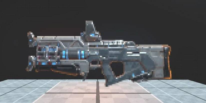 The Plasma Rifle on a stand in Prodeus