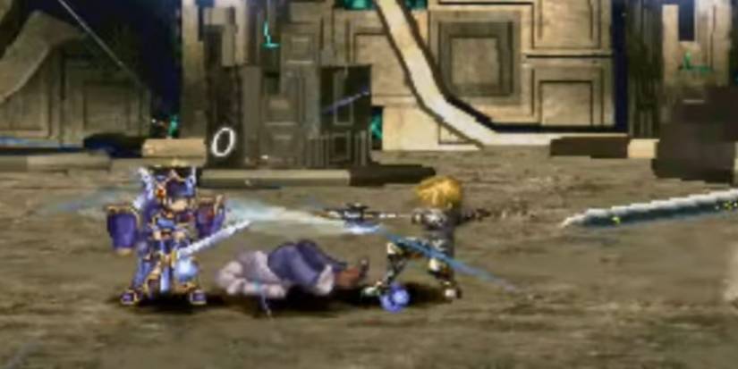 Players surrounding the enemy