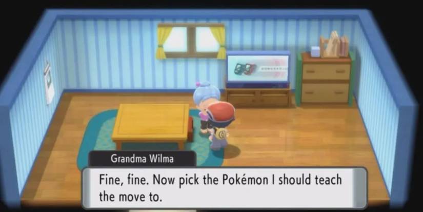 Grandma Wilma teaching Draco Meteor to a player's Pokémon in Pokémon Diamond/Pearl
