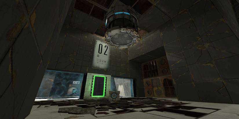A test chamber from Portal Reloaded, a Portal 2 mod