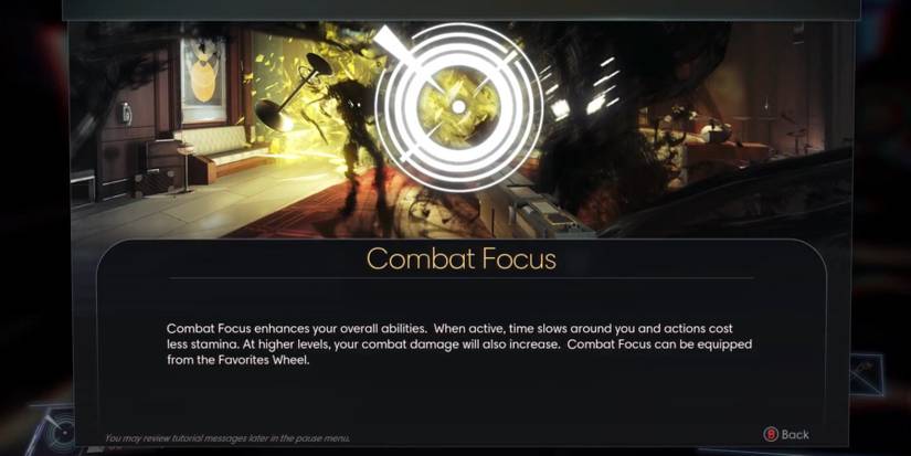 Prey combat focus tutorial screen