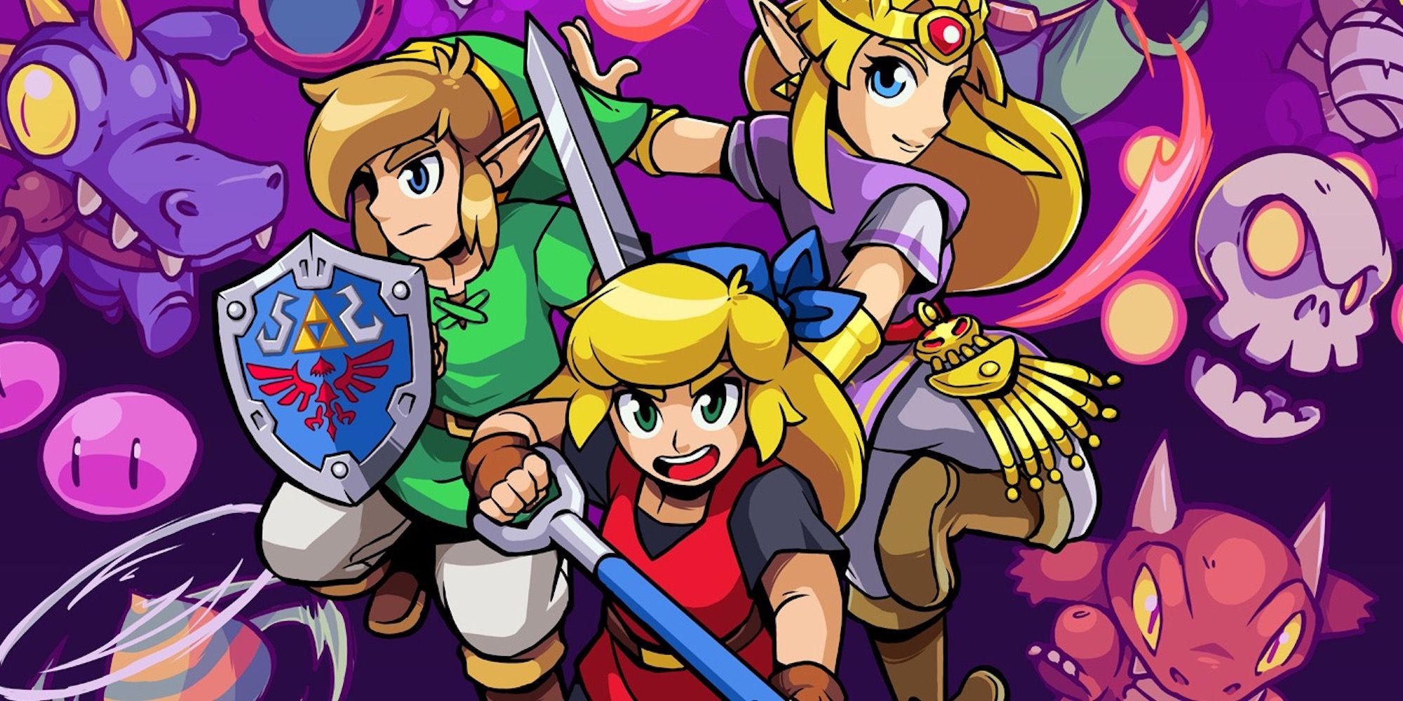 Promo art featuring characters in Cadence Of Hyrule