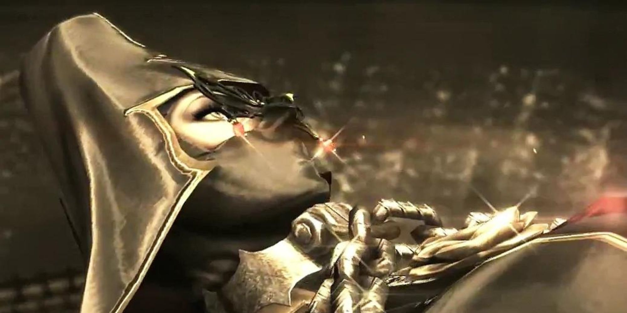 close up of Rosa lying down in Bayonetta