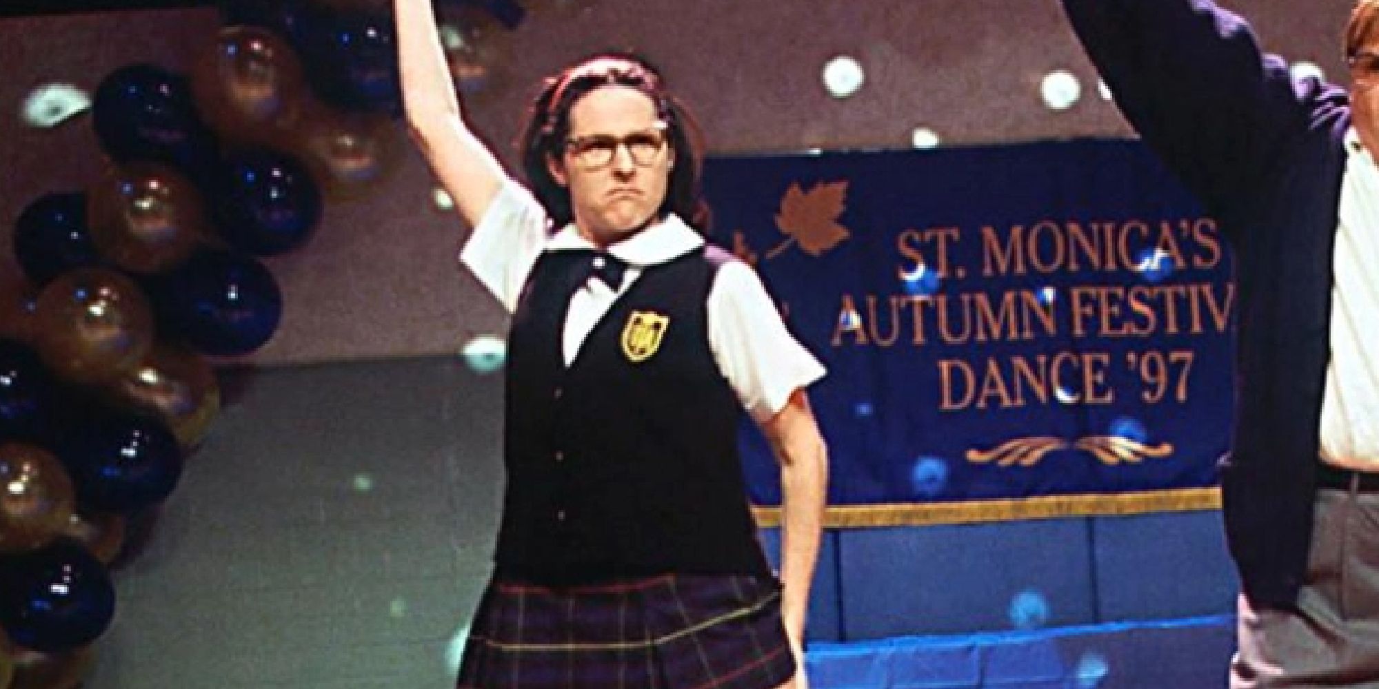 Molly Shannon dancing as Mary Katherine Gallagher with Chris Farley