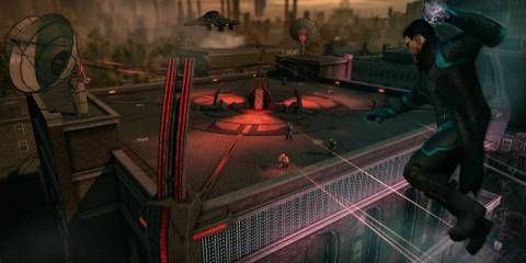 The Boss from Saints Row 4 jumps in to attack the alien hordes of Zinyak