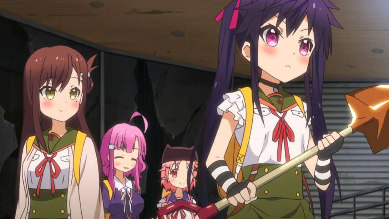 School-Live!: Unerwarteter psychologischer Horror hinter der Fassade Die Mädchen des Schul-Lebens-Clubs in School-Live!, scheinbar fröhlich und unbeschwert