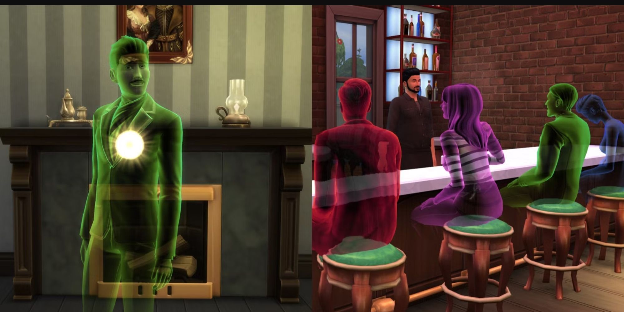 Ghosts at the bar in the Sims 4