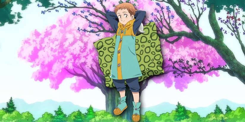 Seven Deadly Sins - PNg Of King Over Image Of Sacred Tree in Fairy Forest