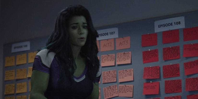 She-Hulk in the writers' room in the season finale