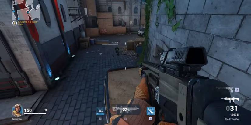 Waiting for an enemy to shoot in Shatterline