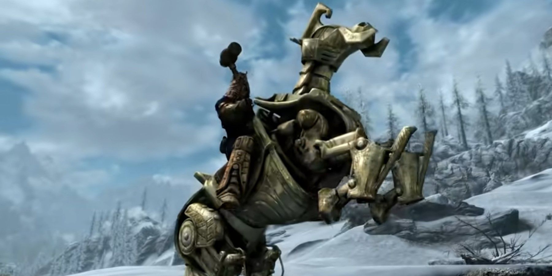 Skyrim Clip Shows NPC Walking on the Back of a Horse