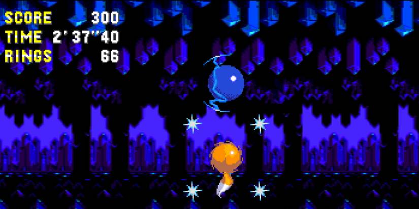 Sonic hops up with the lightning shield