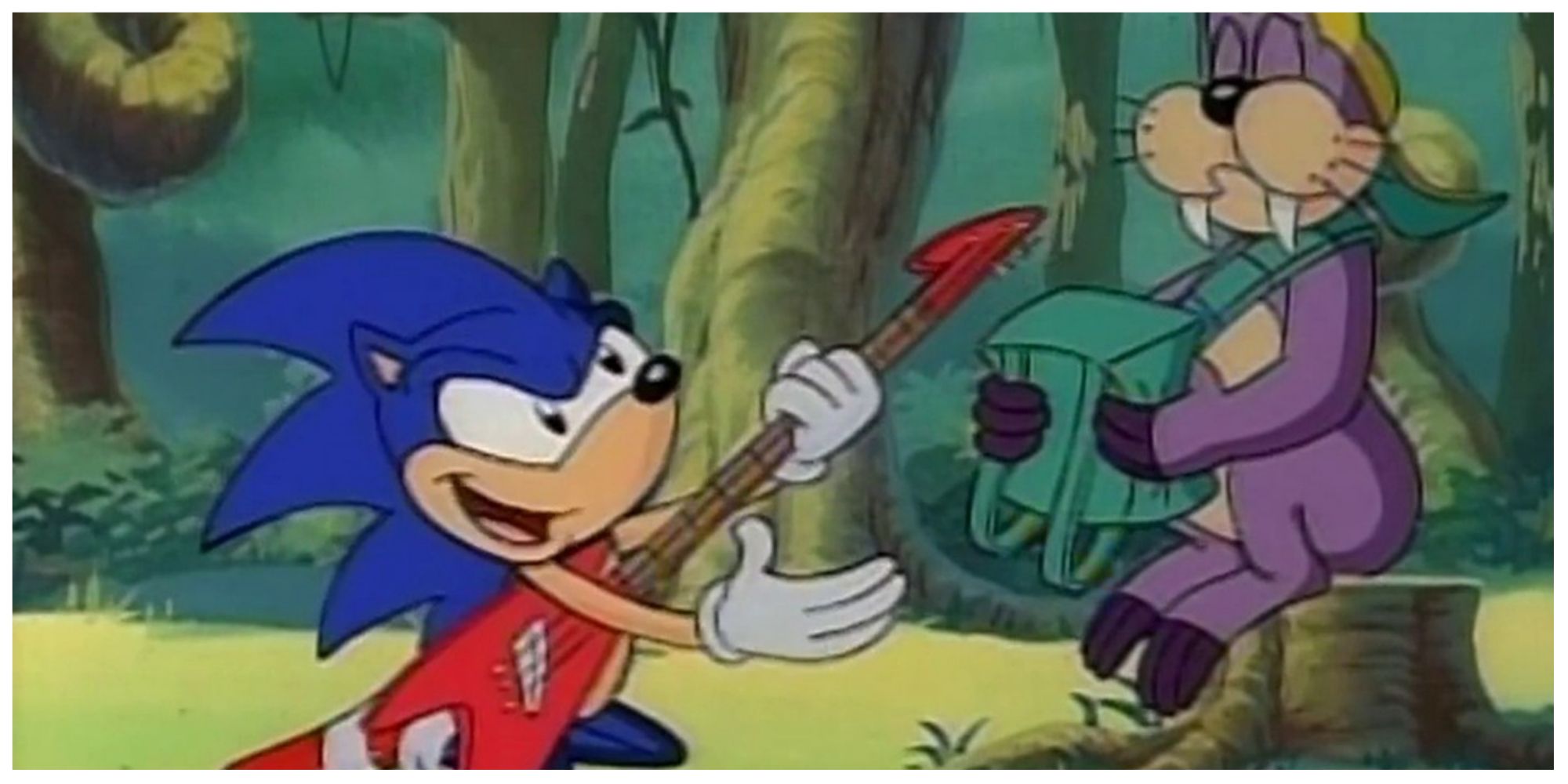 Sonic the Hedgehog Saturday Morning Cartoon Sonic with a Guitar and Rotor