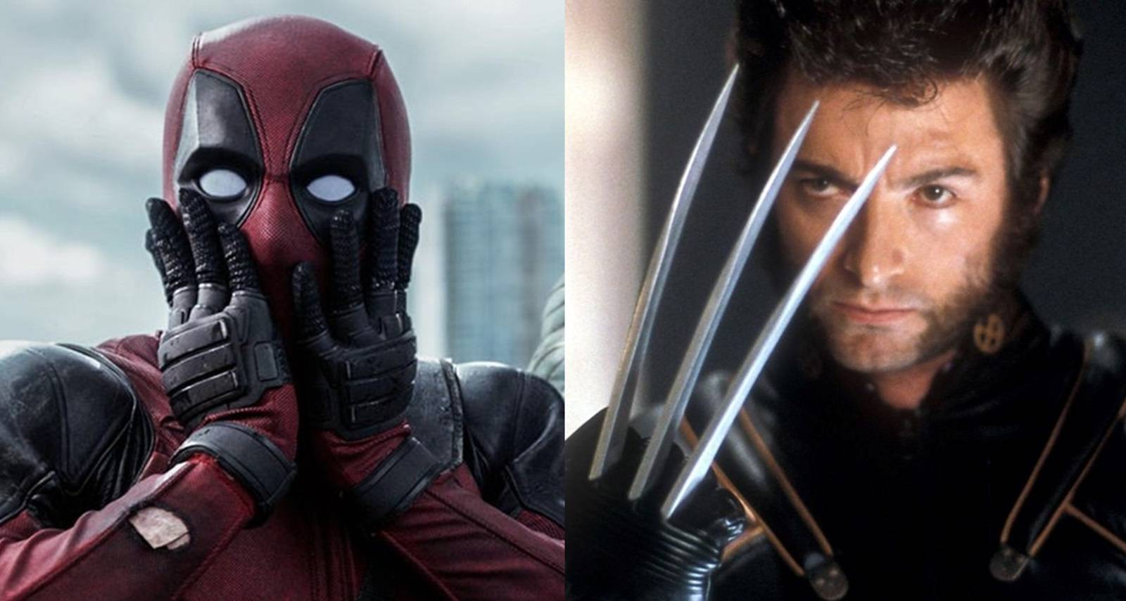 Split image of Ryan Reynolds as Deadpool and Hugh Jackman as Wolverine