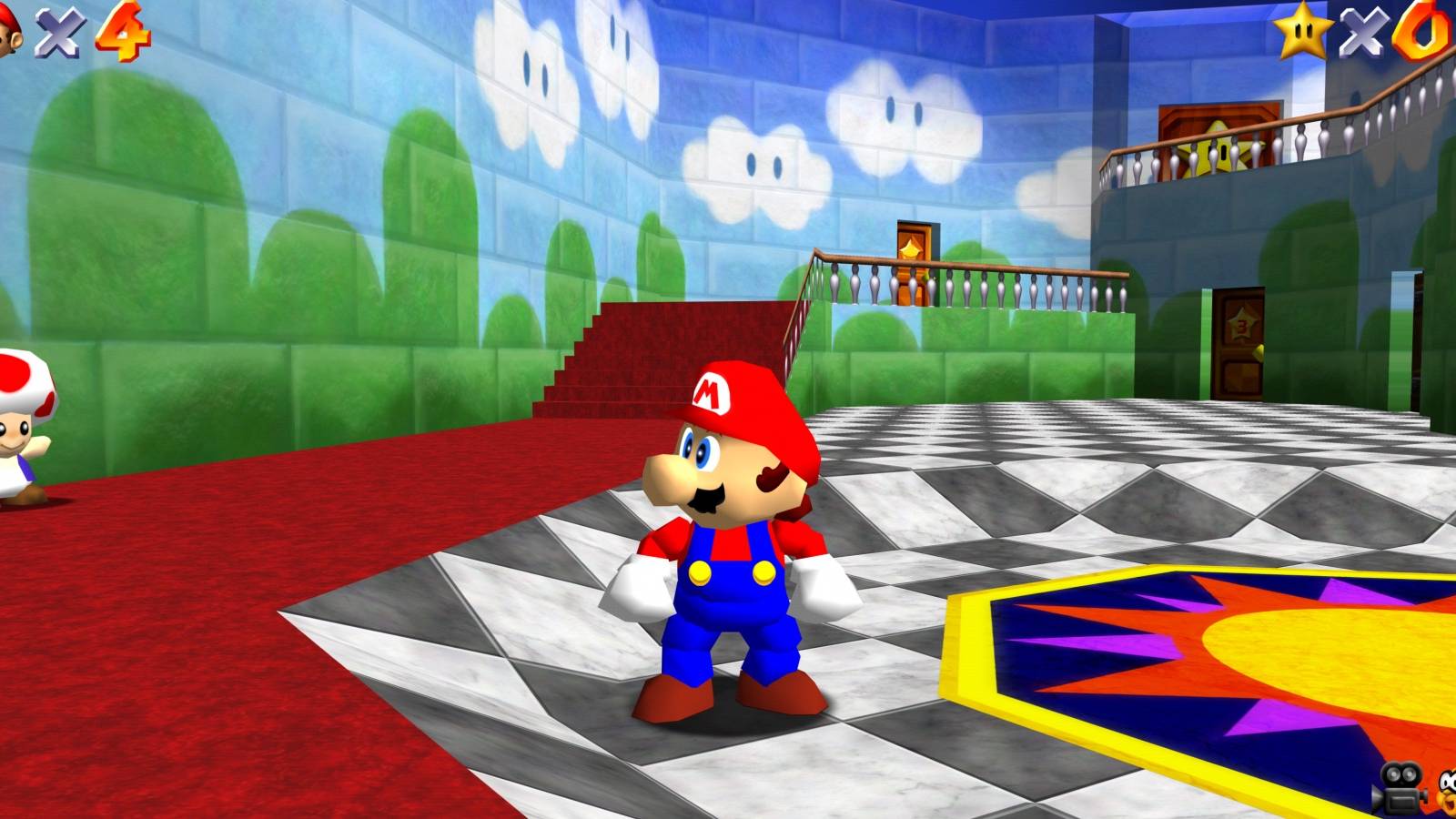 Mario and Toad inside castle Super Mario 64