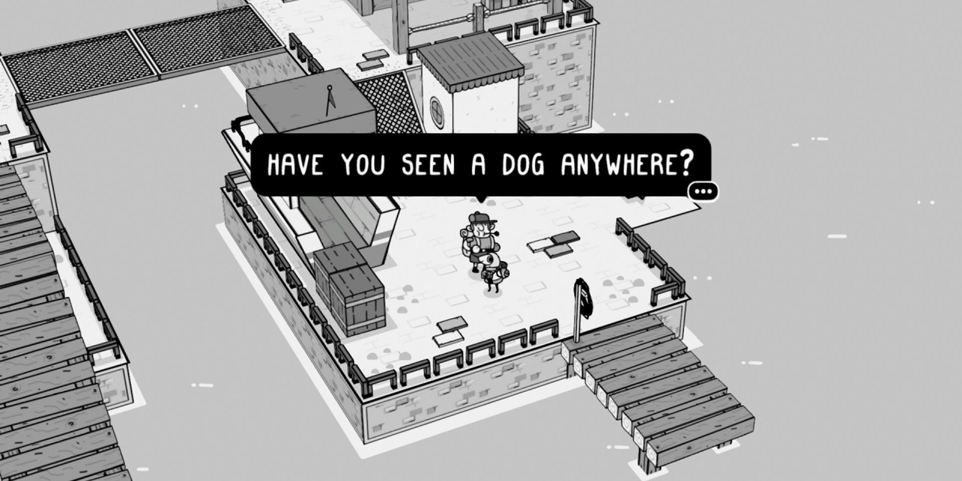 Dog Owner asking "Have You Seen A Dog Anywhere?" in Toem