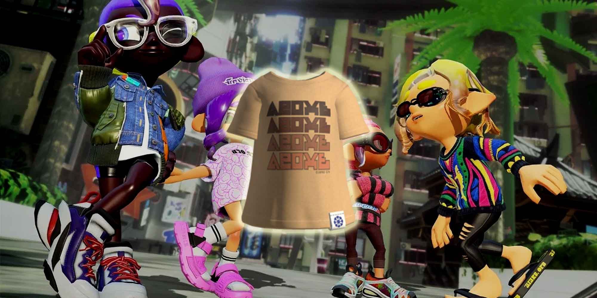 The Tan Retro Tee piece of clothing in Splatoon 3