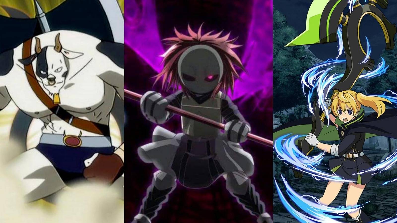 Taurus in Fairy Tail, Liz T. Blood in Blood Lad, Mitsuba Sangu in Seraph of the End