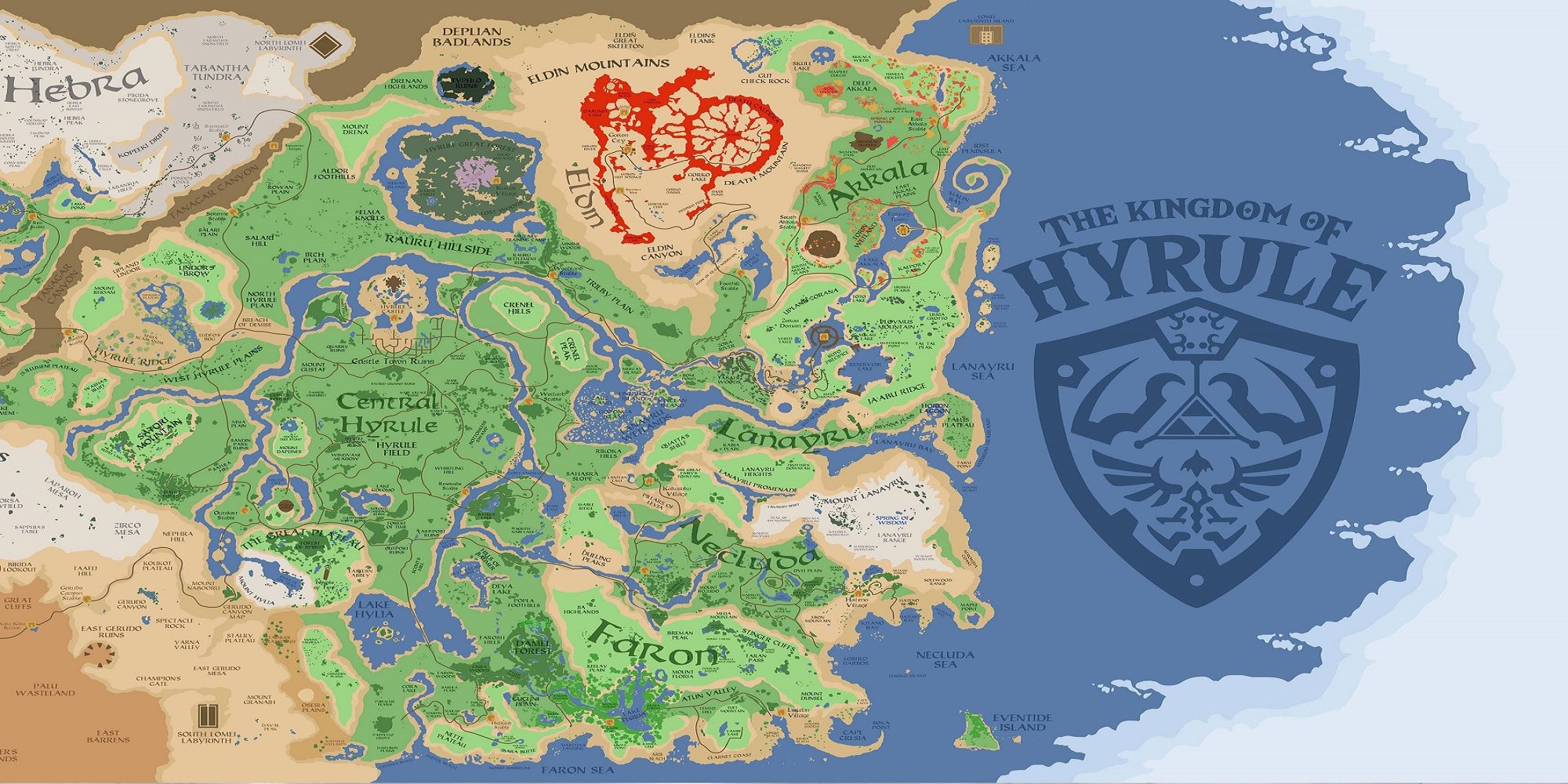 A modern map of Hyrule