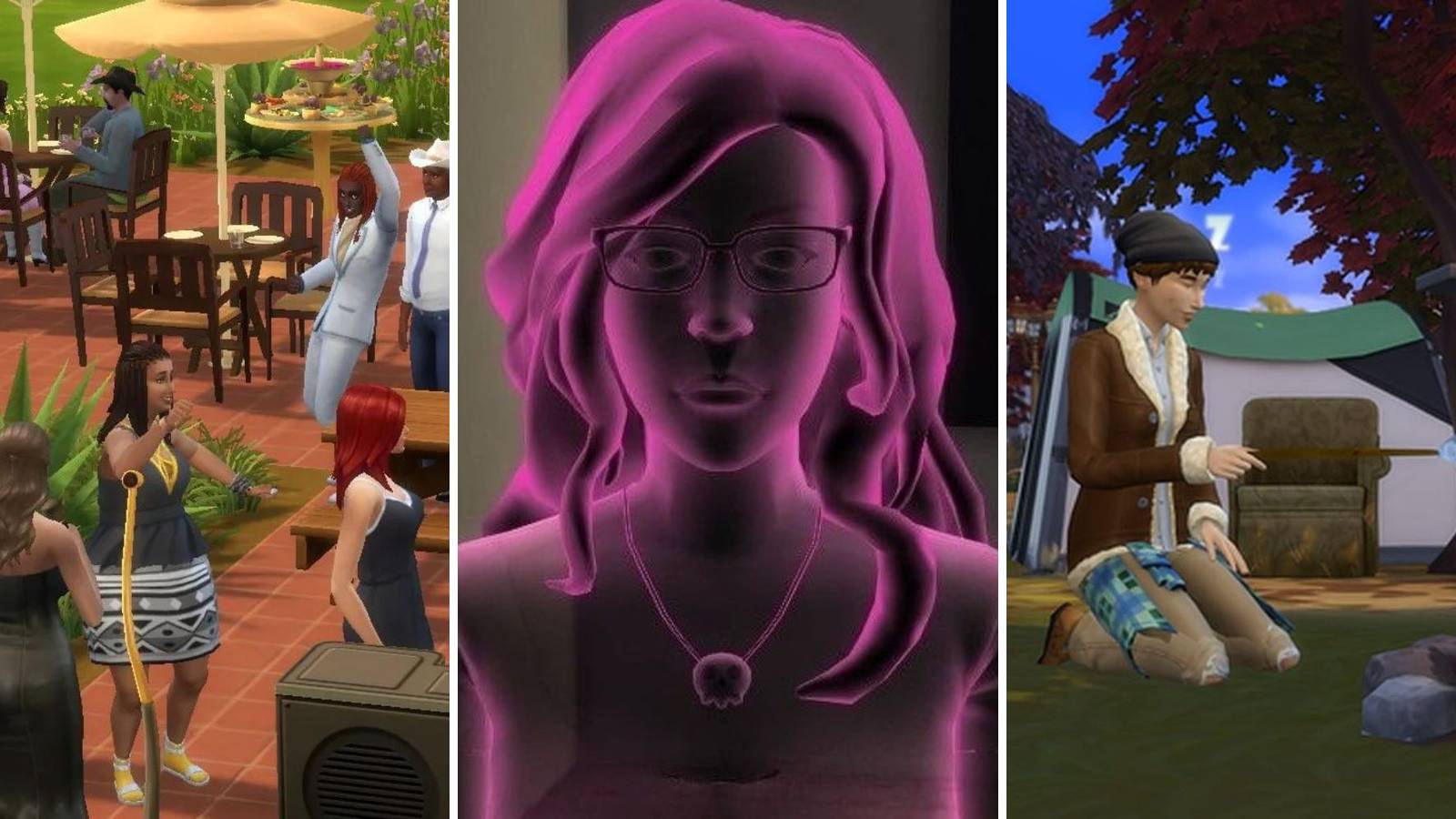 A grid of images showing sims doing different things in The Sims 4 