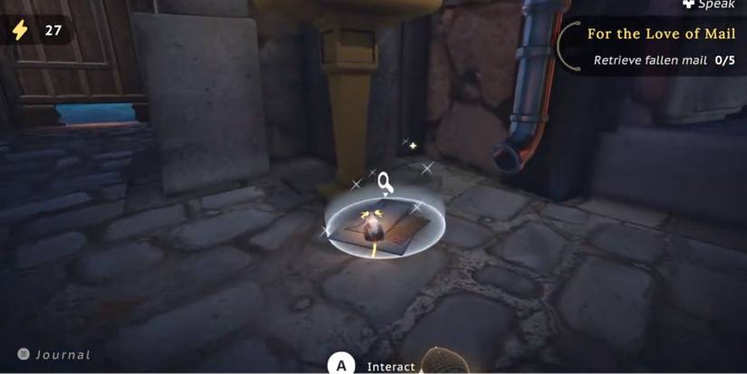 Player finds a fallen letter on East Street