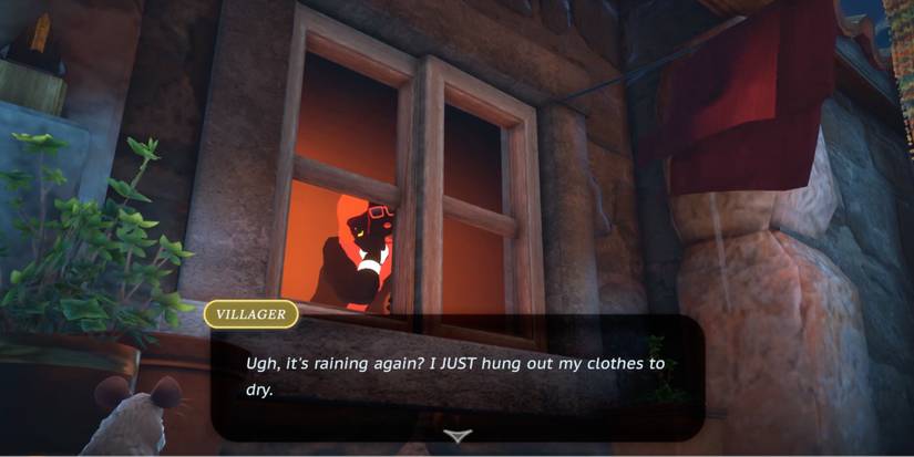 Player listens to villagers in Sainte-et-Claire