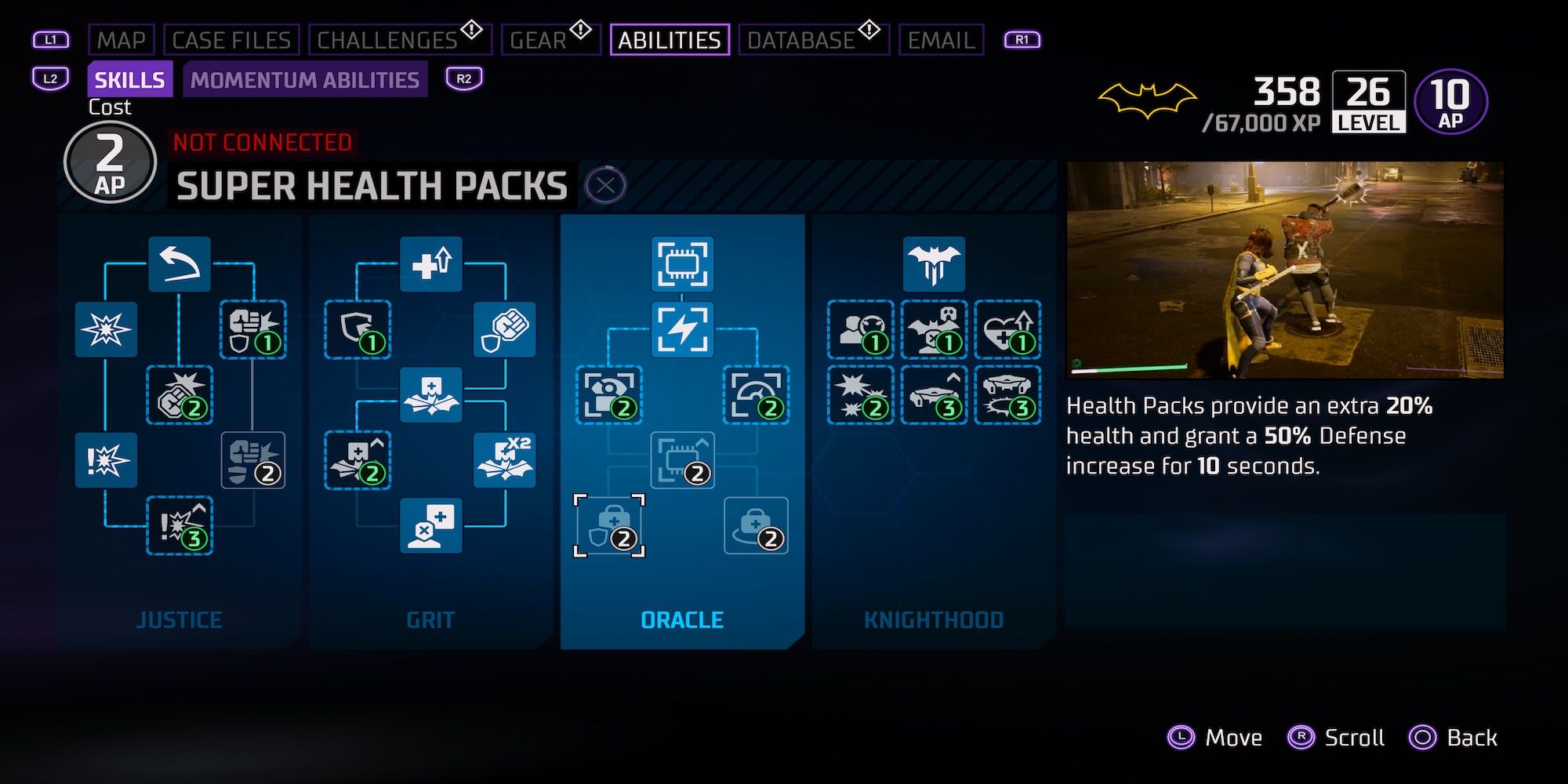 The Super Health Packs upgrade in Gotham Knights