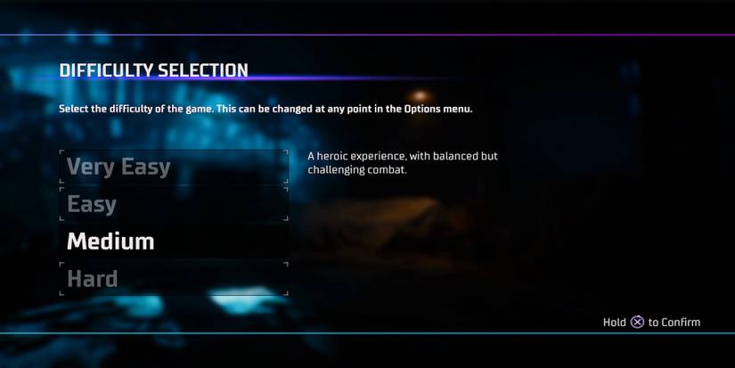 The difficulty menu in Gotham Knights