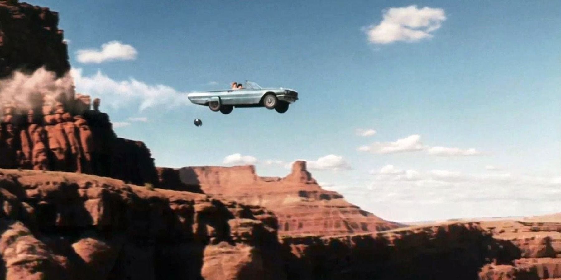 Thelma and Louise driving off cliff ending