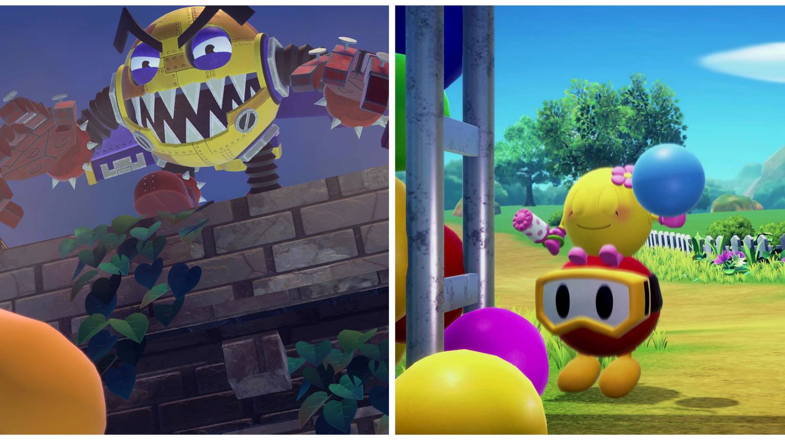 Toc-Man and Pooka Pac-Man world split image
