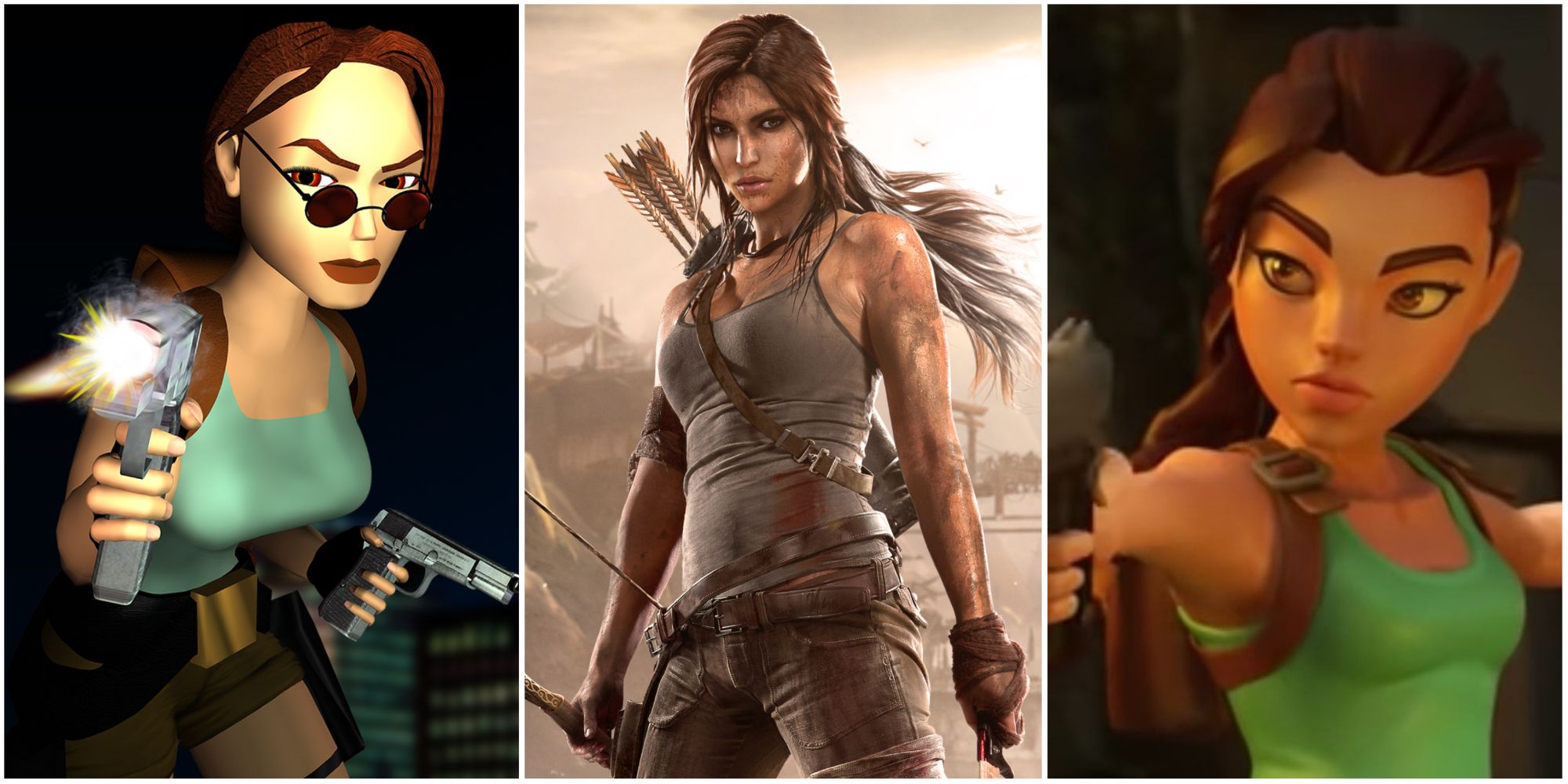 Tomb Raider 1996, Tomb Raider 2013, and Tomb Raider Reloaded