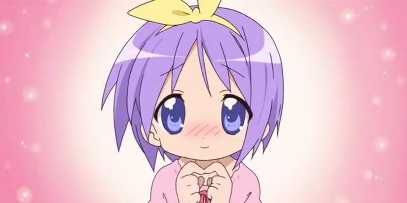 Tsukasa Hiiragi as she appears in the Lucky Star anime