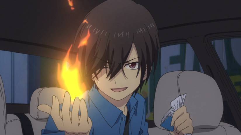 Yuu Otosaka wielding fire