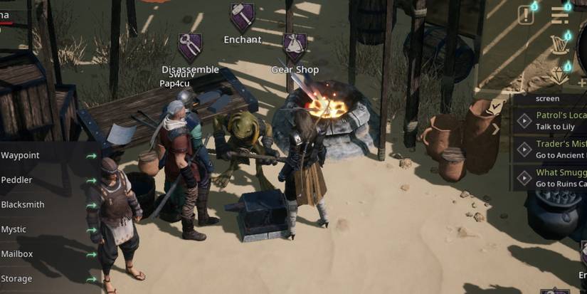 Undecember blacksmith shop options screen