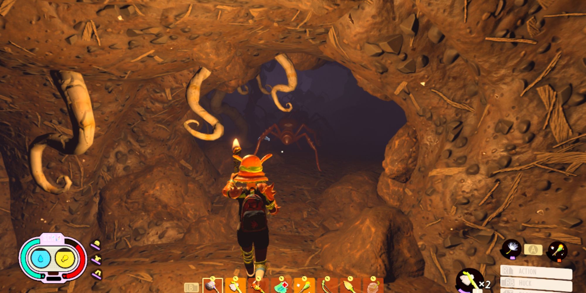 Red Ant Armor Set And Exploring Ant Tunnels With A Torch In Grounded