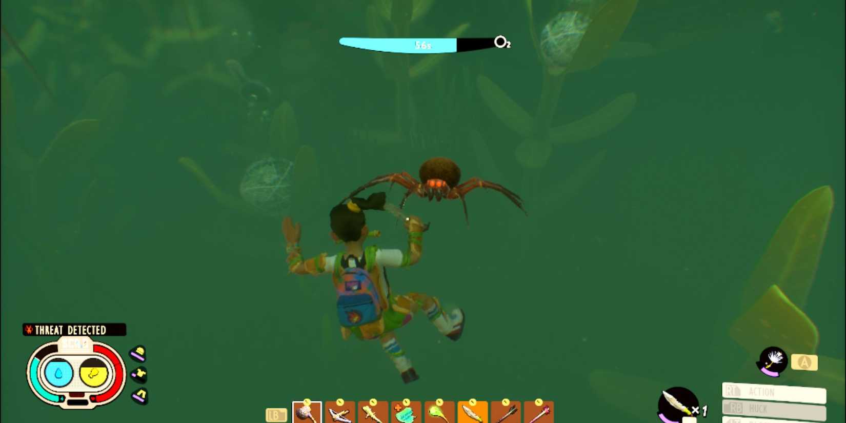 Diving Bell Spider In Grounded