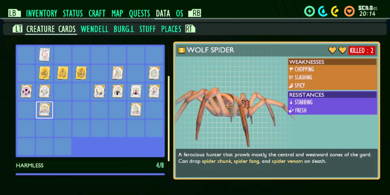Wolf Spider Creature Card In Grounded