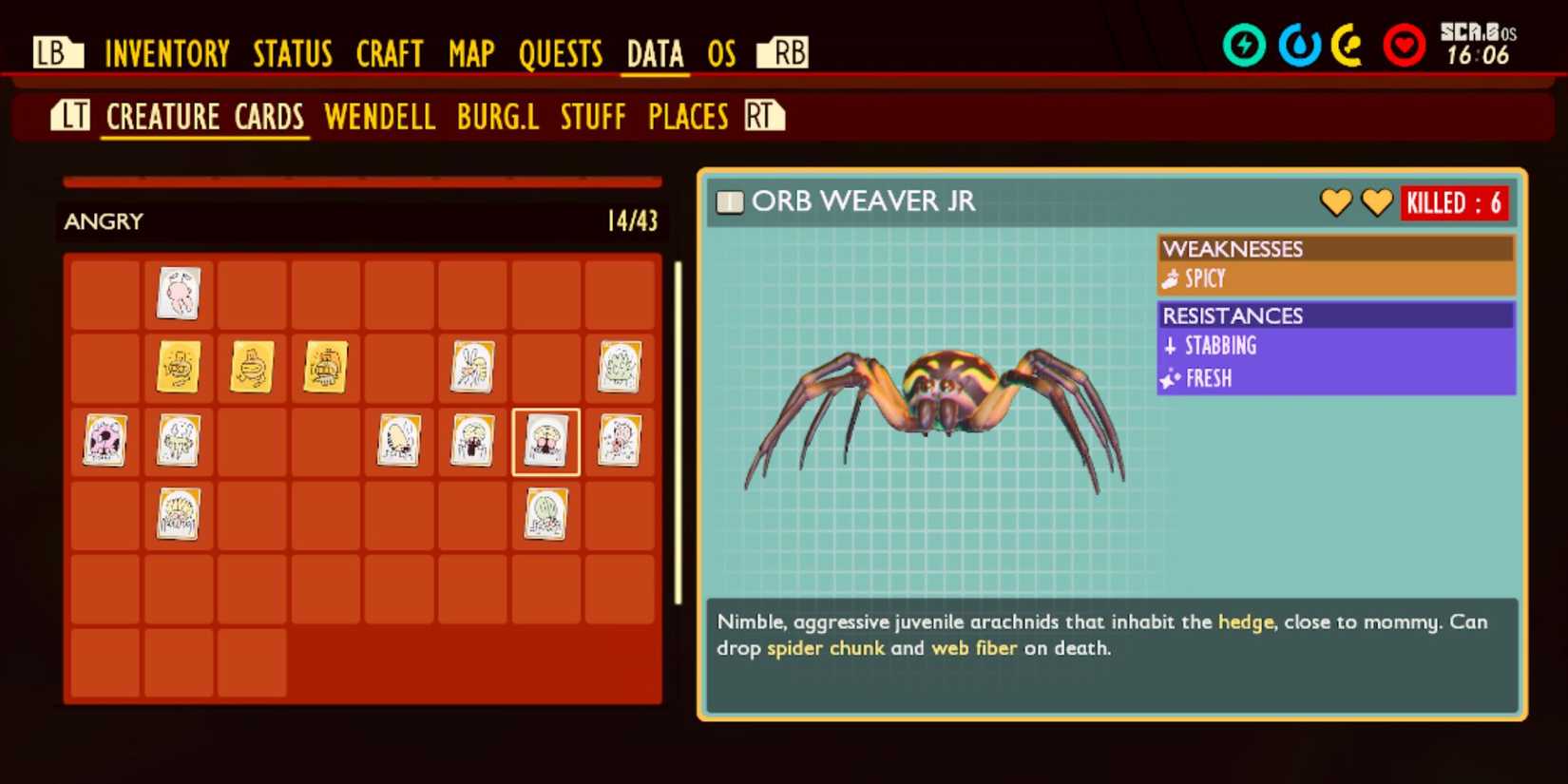 Orb Weaver Junior Spider Creature Card In Grounded