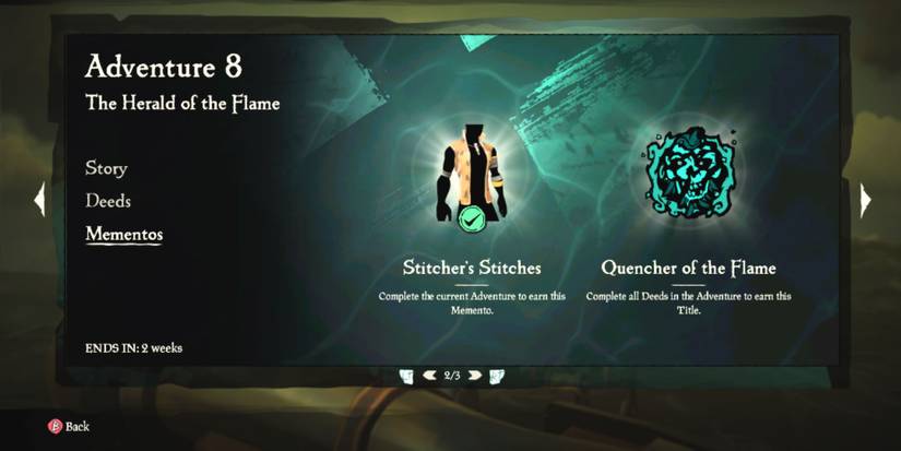 Player Memento Rewards In The Herald Of The Flame Adventure In Sea Of Thieves