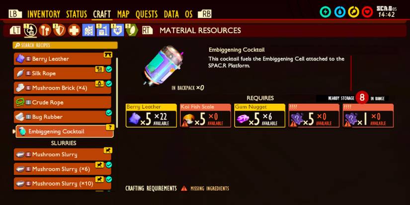 Embiggening Cocktail Recipe In Grounded