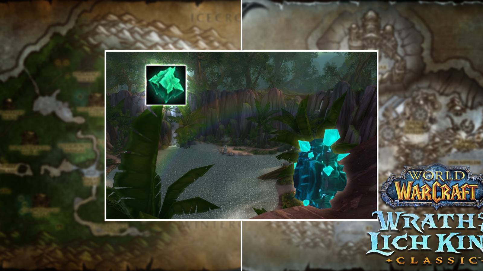 in0game screenshot of saronite ore in sholazar bssin in the game wow wotlk classic wrath 