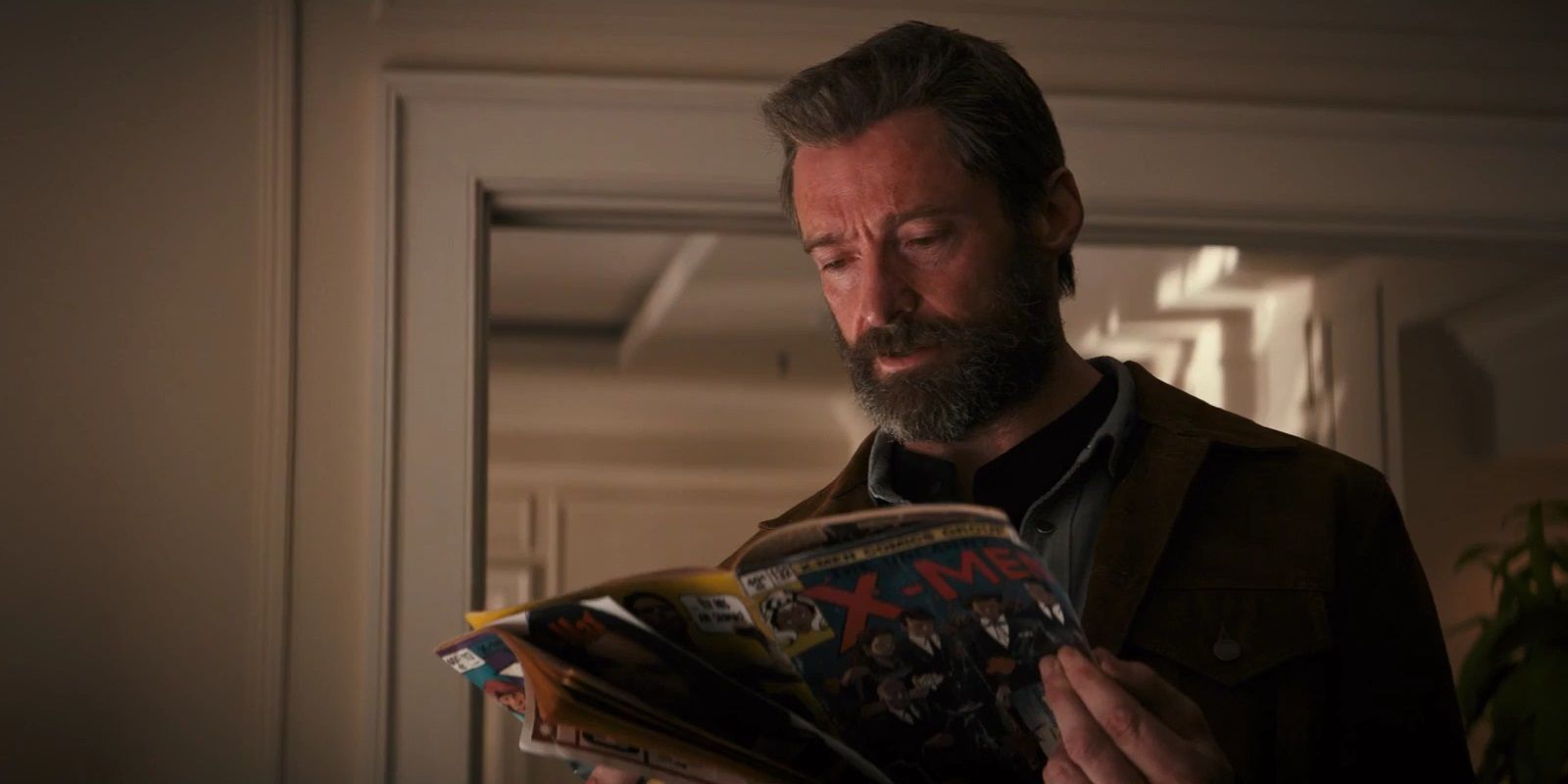 Wolverine reading an X-Men comic in Logan