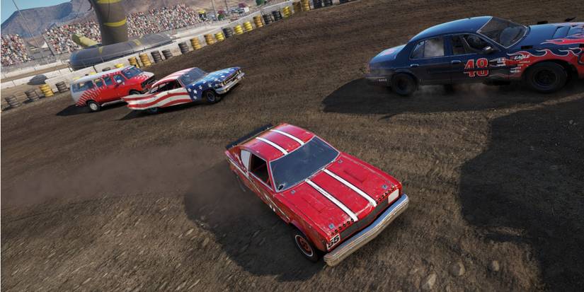 Wreckfest Gremlin can easily cut inside on corners